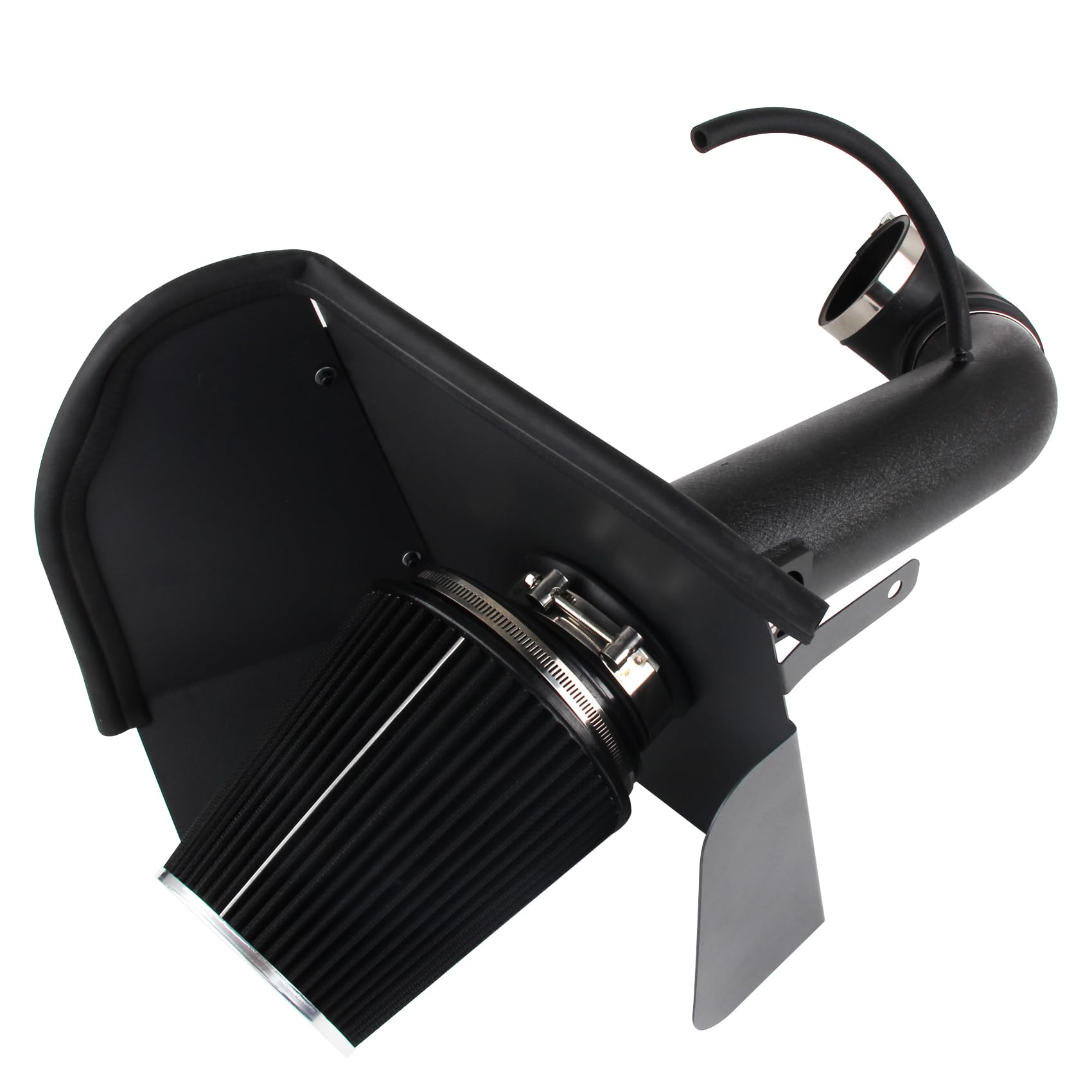 Salem Auto Parts 4 Inch Cold Air Intake Filter Kit & Heat Shield for 2009-2014 Silverado 1500 GMC Sierra 1500 Yukon Cadillac Escalade ESV EXT (Black & Black)