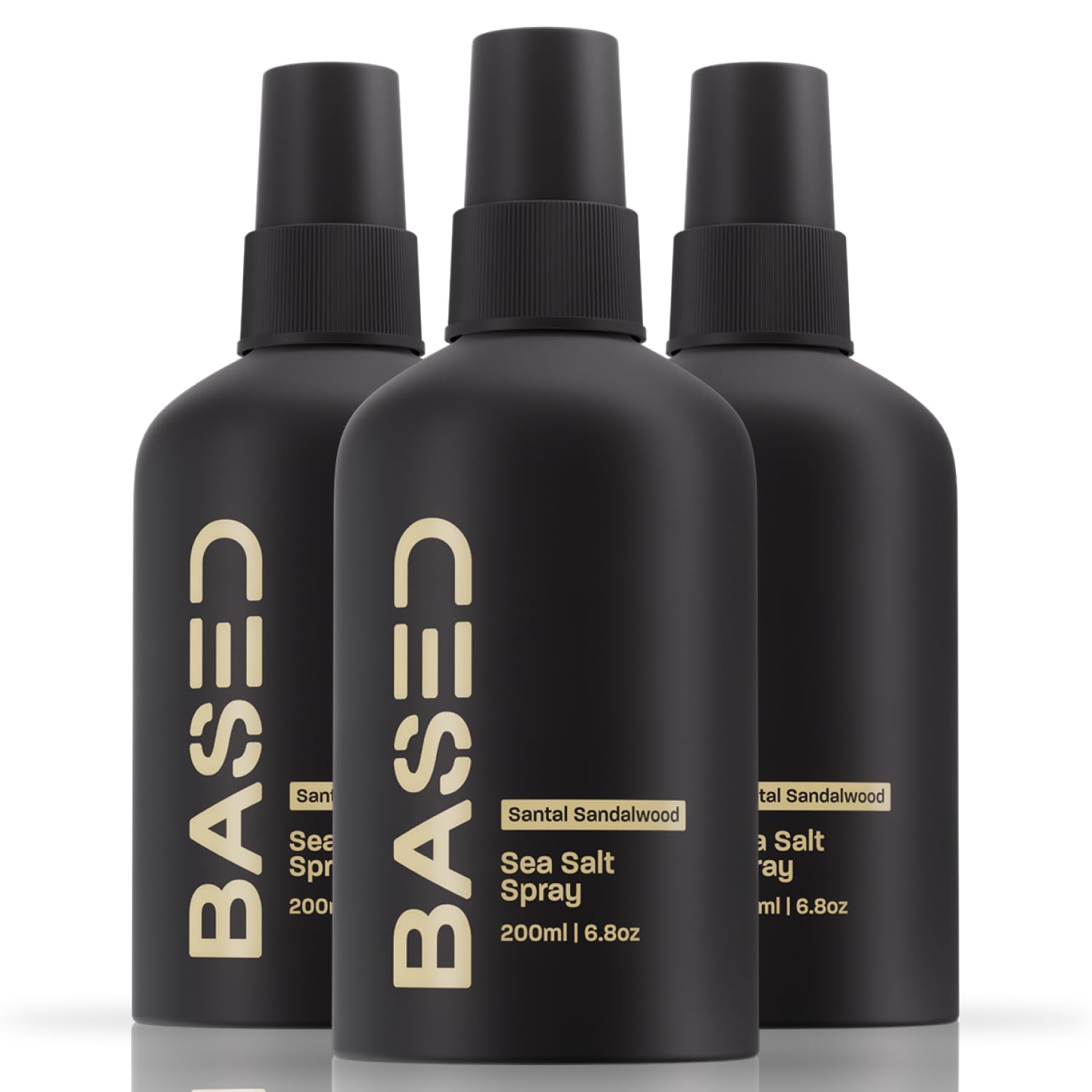 BASED Sea Salt Spray, Natural Finish Sea Salt Spray for Hair, Volumizes & Texturizes, Infused with Kelp & Vitamin B5, Light & Non-Greasy, Paraben, Sulfate, Phthalate Free, 6.8 oz (Pack of 3) 6.8 Fl Oz (Pack of 3)