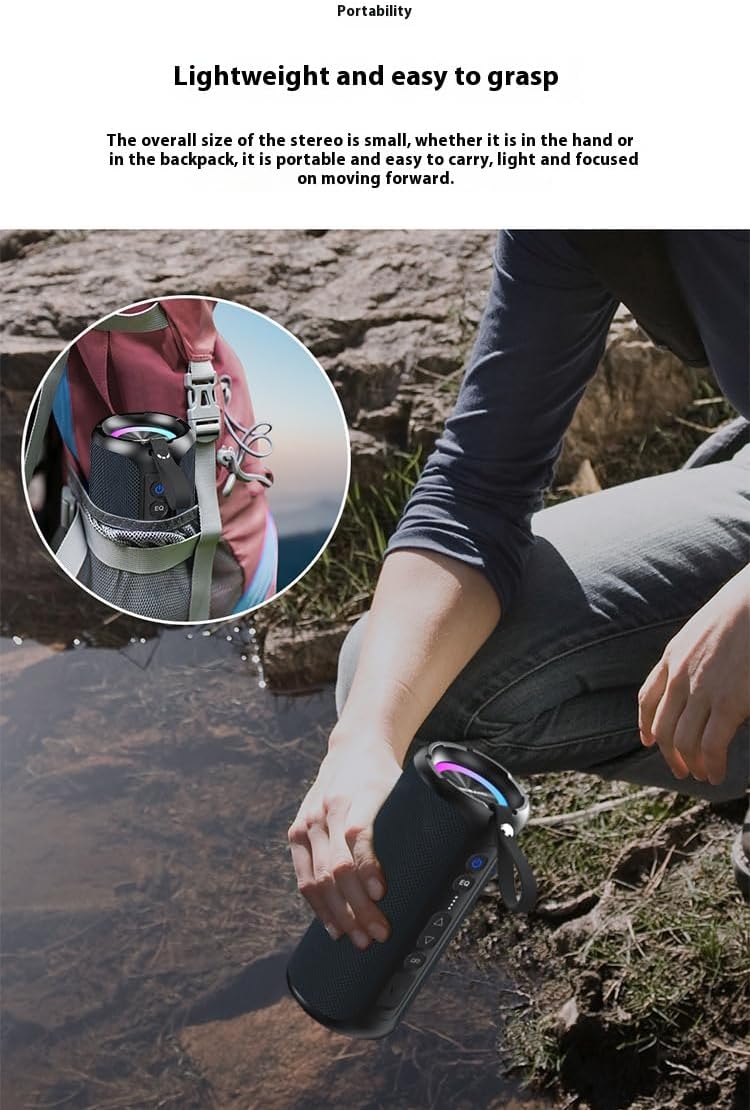 XDOBO SINOBAND Challenger 2020 speaker being splashed with water, demonstrating IPX7 waterproof rating