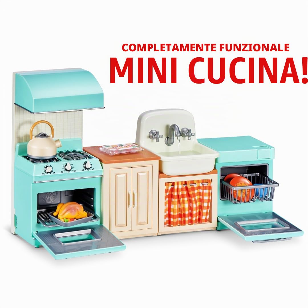 Mini Brands Magic Cook Kitchen Playset Series 1 di ZURU – Set da cucina in miniatura con funzioni realistiche, include mini utensili e accessori, gioco da collezionare per bambini, ragazzi e adulti