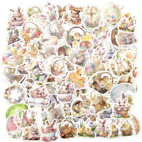 YORYDI Easter Sticker Set 100 PCS - Easter Egg & Bunny Stickers for Kids & Adults Cute Holiday Vinyl Decals Perfect for Scrapbooks Notebooks Water Bottles Skateboards DIY Crafts