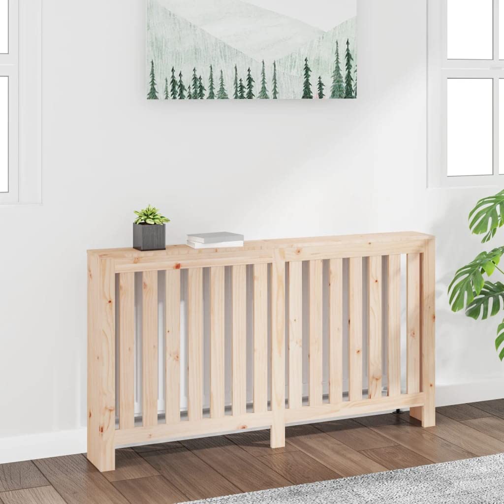 vidaXL Heizkörperverkleidung Lamellen-Design Heizungsabdeckung Heizungsverkleidung Heizung Abdeckung Heizkörper 153x19x84cm Massivholz Kiefer