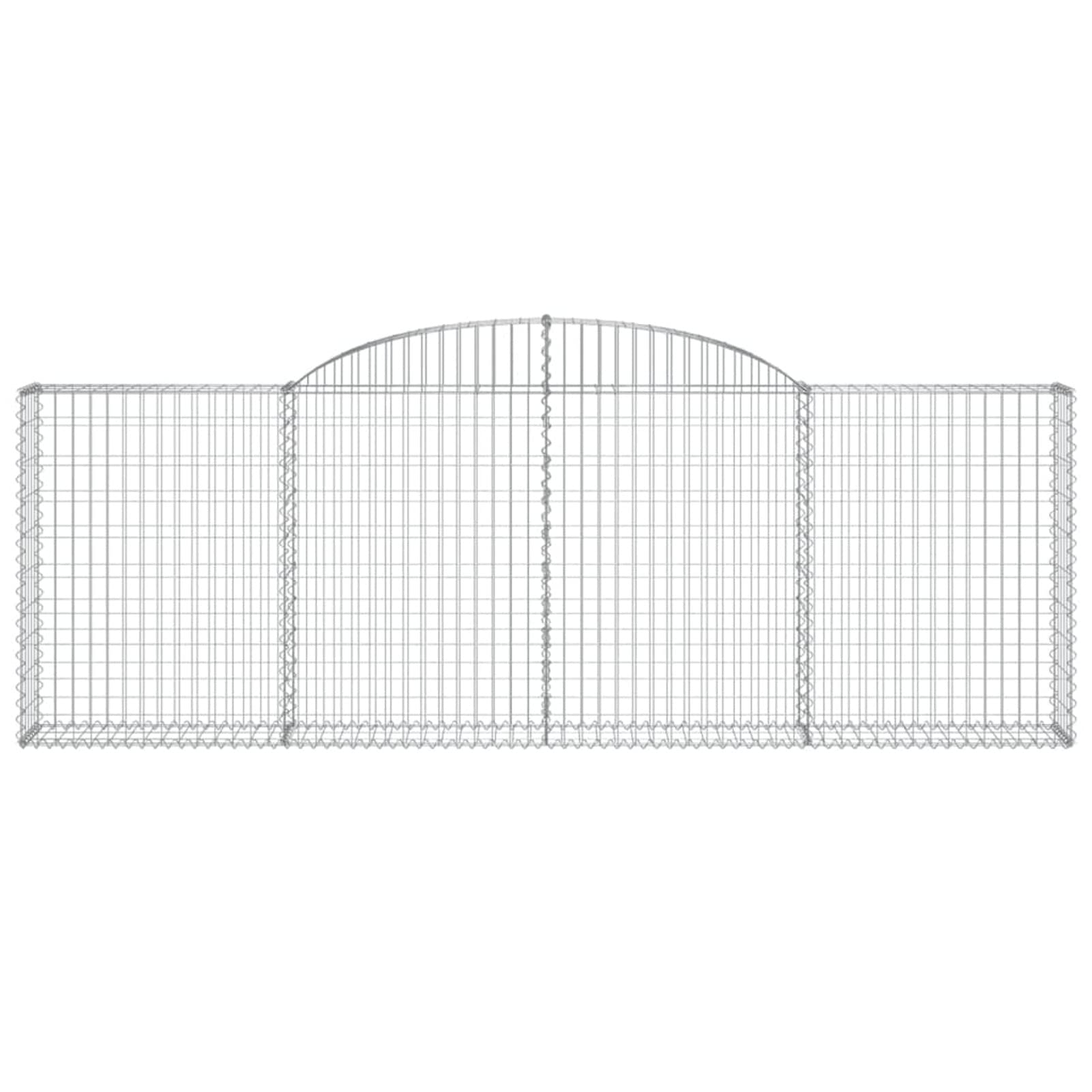 Festnight Gabione 300x30x100/120 cm 1 STK Gabionenkorb Gabionenwand Oberbogen Gabionen Zaun Eisen Steinkorb Wand Steingabionen Große Drahtkorb Dekorative Zäune Gartendeko