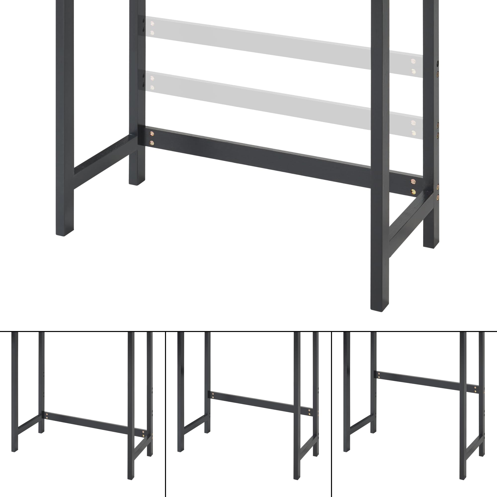 [en.casa] Toilettenregal Tervola Toilettenschrank Waschmaschinenschrank mit 2 Türen in Rattanoptik 172 x 63 x 27 cm Badregal Bambus Überbauschrank Schwarz und Naturfarben