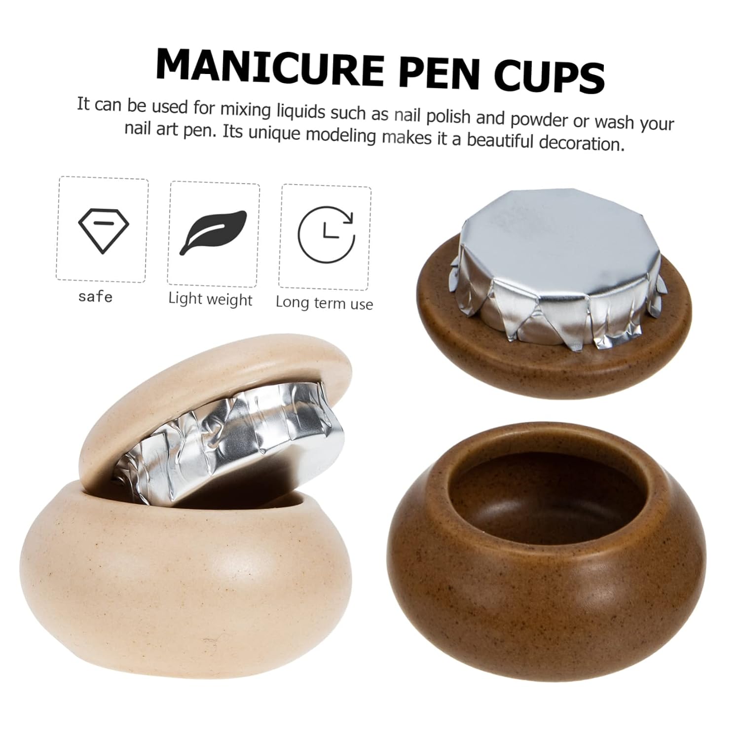 2Pcs Nail Art Pen Cleaning Cup with Lid Nail Polish Container Stylish Durable Design for Manicure Lovers for Nail Art Supplies and Cleaning Tasks