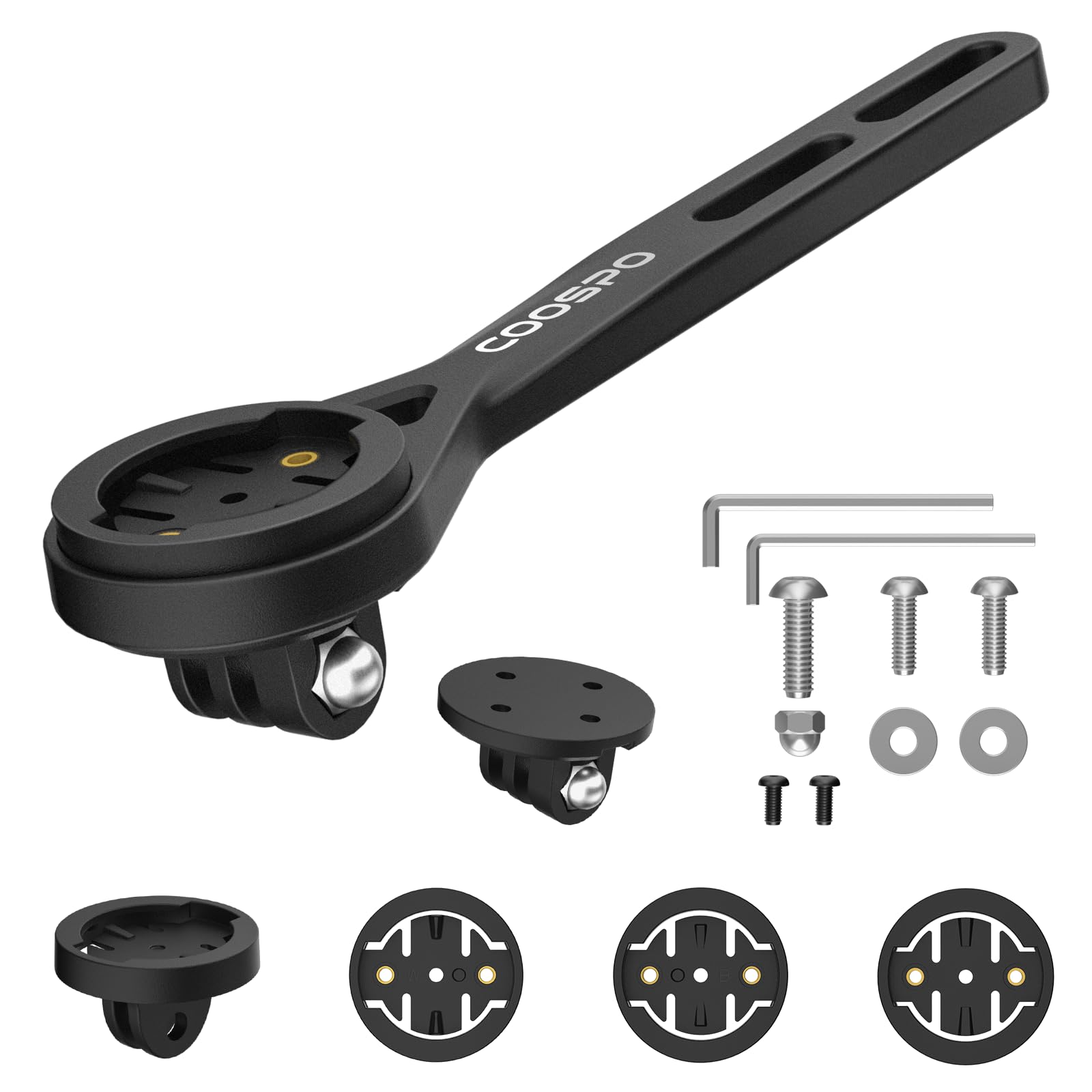 CooSpo Uchwyt na komputer rowerowy, szybkie mocowanie do komputera rowerowego Garmin, Wahoo, Bryton, kompatybilny z gopro, uchwyt rowerowy z przodu