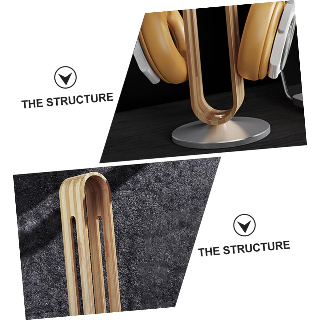 MAGICLULU Supporto Cuffie da Scrivania in Bambù Base Stabile