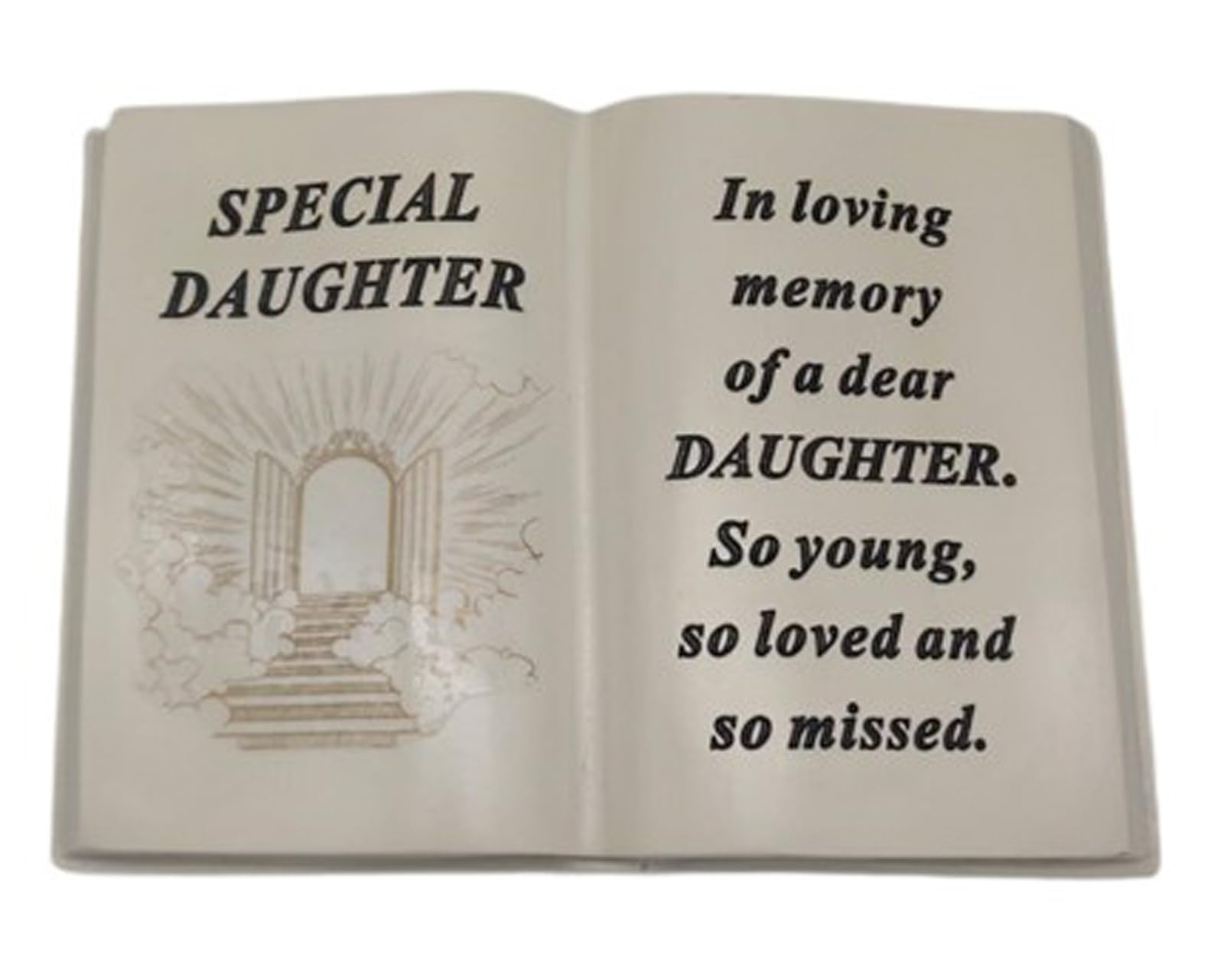 David Fischhoff Ivory Daughter Memorial Book Ornament Stairway To Heaven Graveside Memorial Plaque