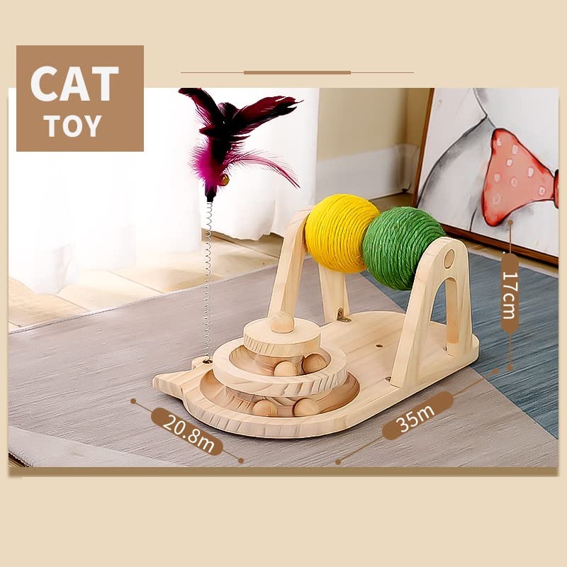 Katzenkratzbaum Katzenspielzeug, Kratzbrett, eine Doppelkugel, Katzenhalsscheibe, Katzendrehscheibe, Fangball, Kätzchen, Katzenzubehör für Hauskatzen