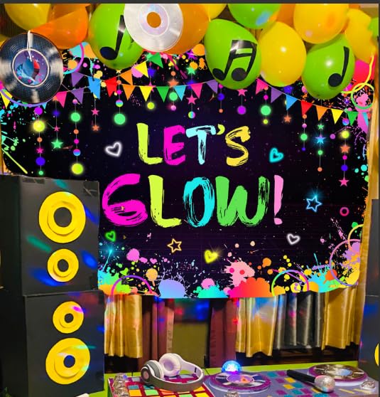 Mocsicka Neon Glow Party Fondo Decorativo 7x5 ft miniatura 6