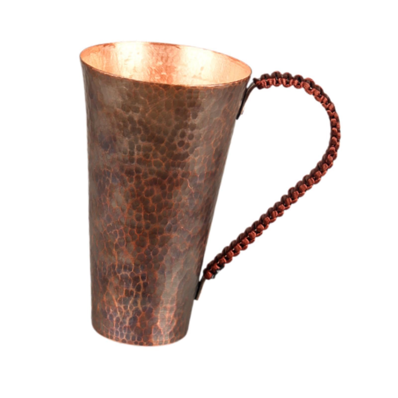 Taza de cobre puro para café y té decorativa con diseño vintage de bronce