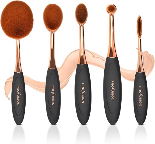 Profusion Cosmetics Deluxe Pro Brush Vault, Black, 6 Pieces