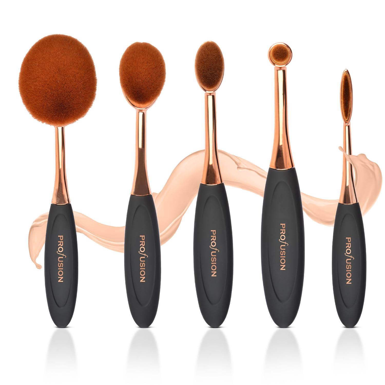 Profusion Cosmetics Deluxe Pro Brush Vault, Black, 6 Pieces