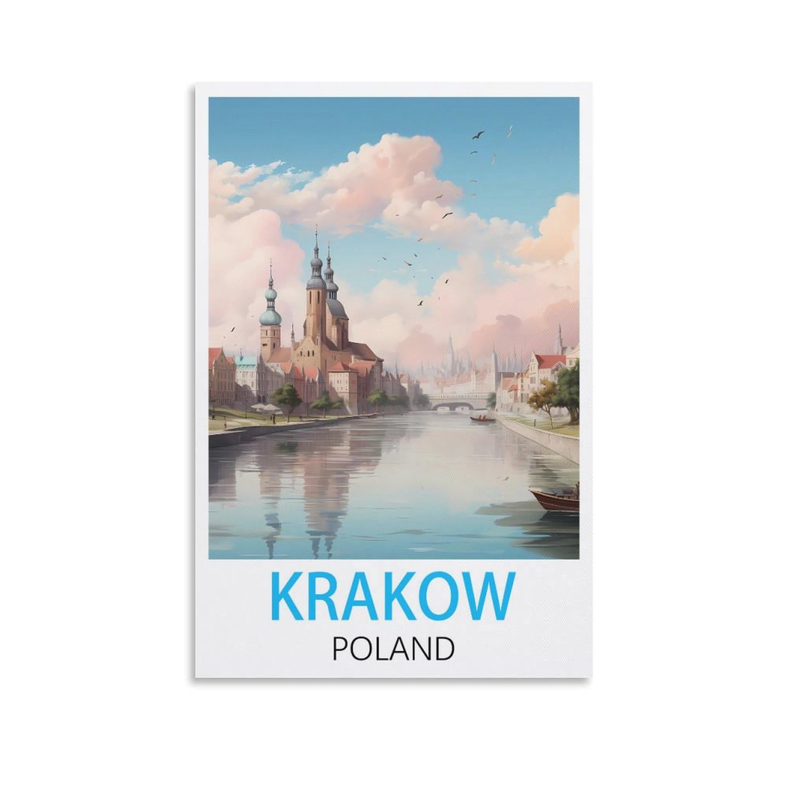 Vintage Metal Tin Sign Funny,Krakow Polands,Personalized Vintage Style Retro Tin Sign Custom Sign for Wall Outdoor, Indoor, Street, Office 30x40cm