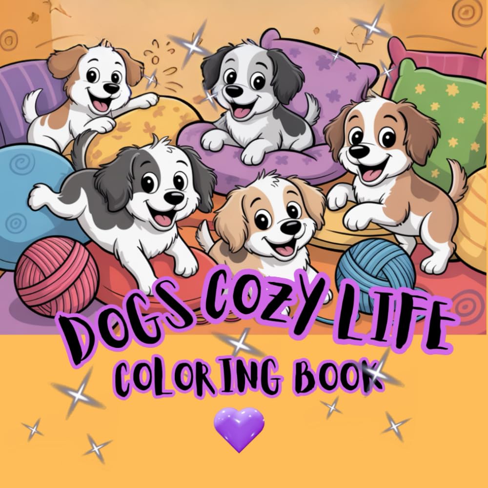 Dogs Cozy Life: Coloring book