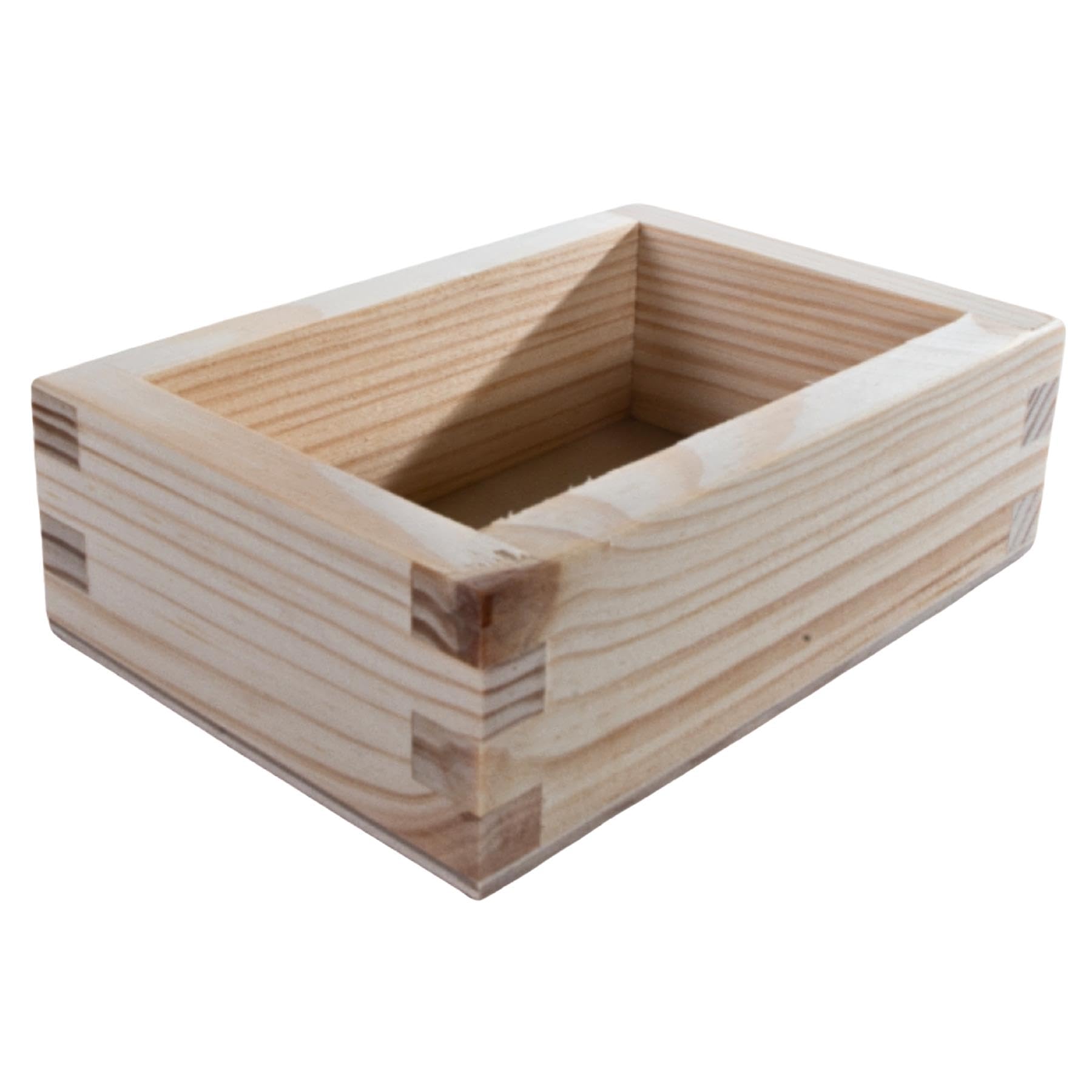 WooDeeDoo Small Open Wooden Storage Box – Unfinished Pine Desk Organiser Tray for Office Supplies Craft Accessories DIY Projects Drawer Divider Mini Storage Container – 11 x 8 x 3.5 cm — image 1