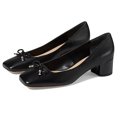 Franco Sarto Natalia Square Toe Block Heel Pumps with Bow High Women