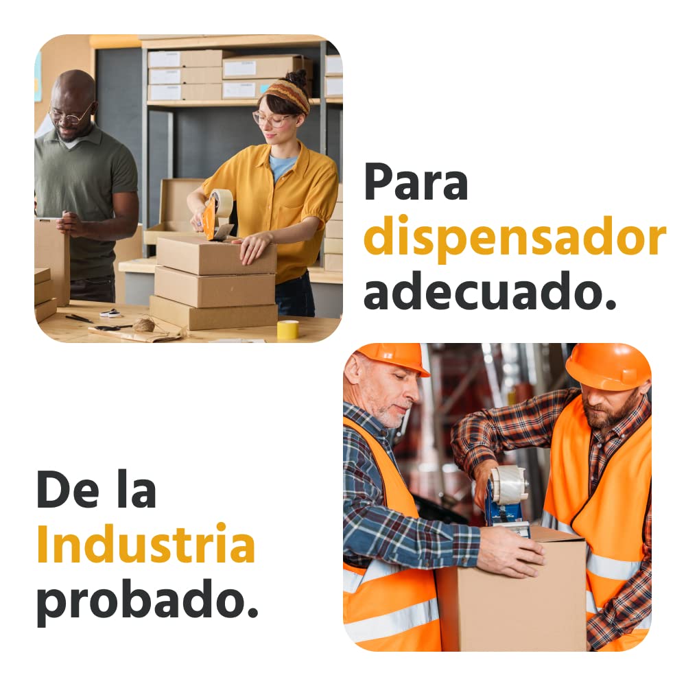 Cinta adhesiva universal para embalaje de cartón, alta fuerza adhesiva, resistente a roturas, calidad para envíos, mudanzas y almacenes, reciclable de PP (72 rollos – transparente)