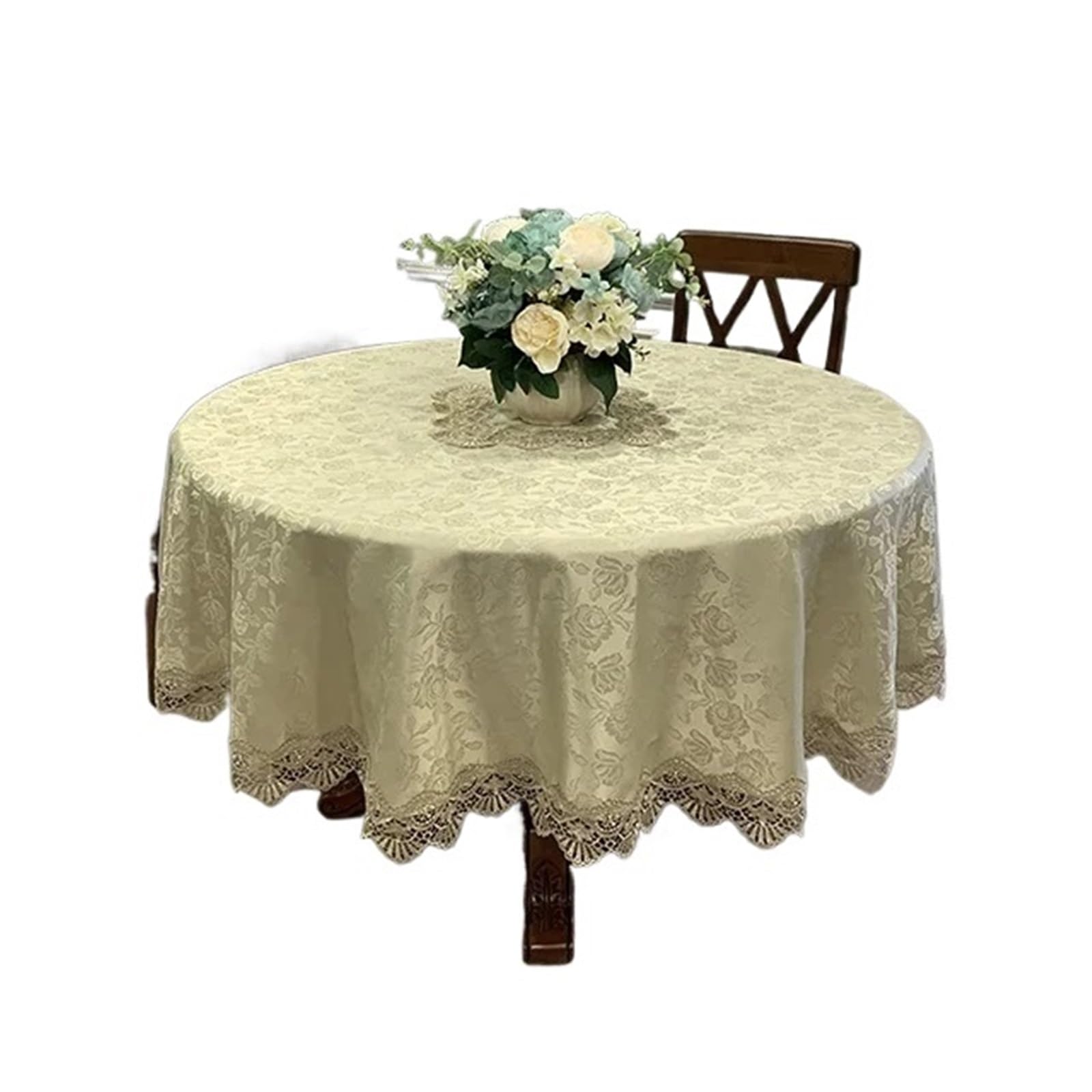 L6NqIAG Vintage Lace Tablecloth Table Cloth Round Tablecloth Lace Dining Cover Embroidered Home Mat Decoration(Color4,Diameter 220cm Round)