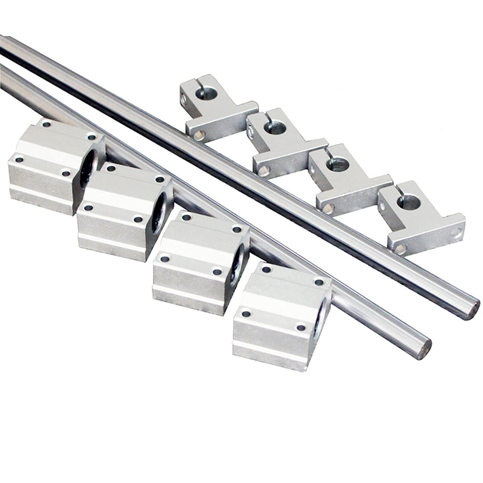 Roulement à rotule sphérique Lot de 10 rails d'axe optique linéaire OD8/10/12/6/16 mm + blocs de roulement linéaires SCS8/10/12/6/16UU + support de roulement SK8/10/12/6/16(12mm)