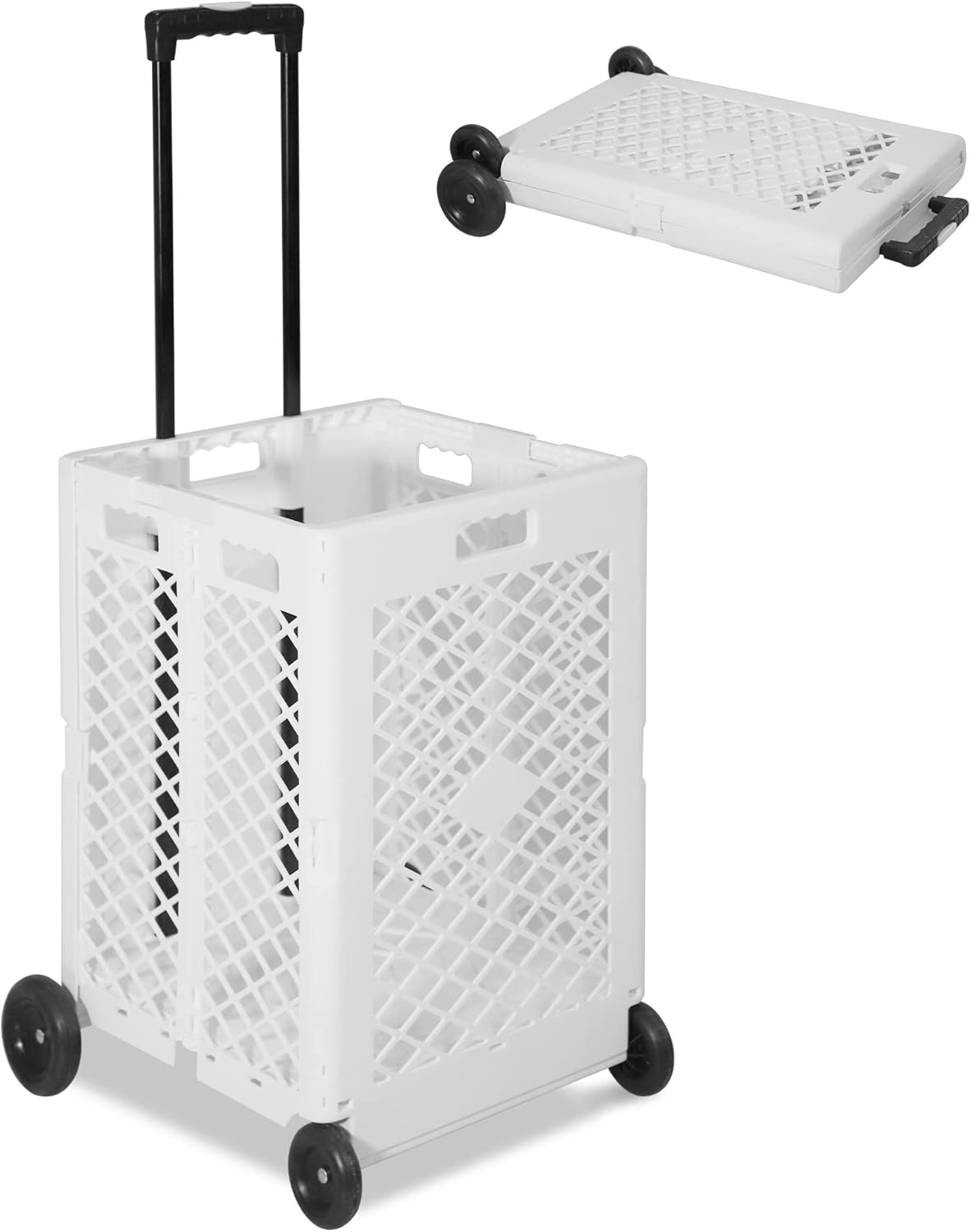 Endynino Foldable Rolling Crate with Wheels, Folding Heavy