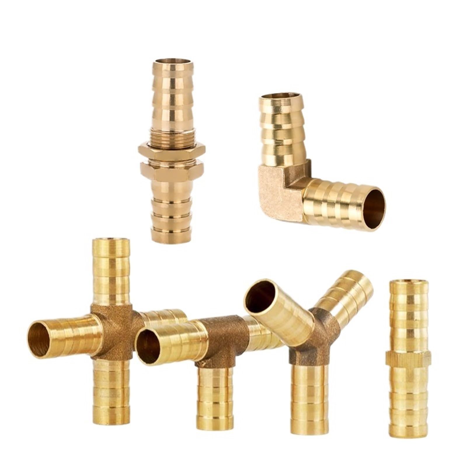 Raccordo a T dritto in ottone, 10 mm, 19 mm, connettore per tubo in rame (Tee 10 pezzi)