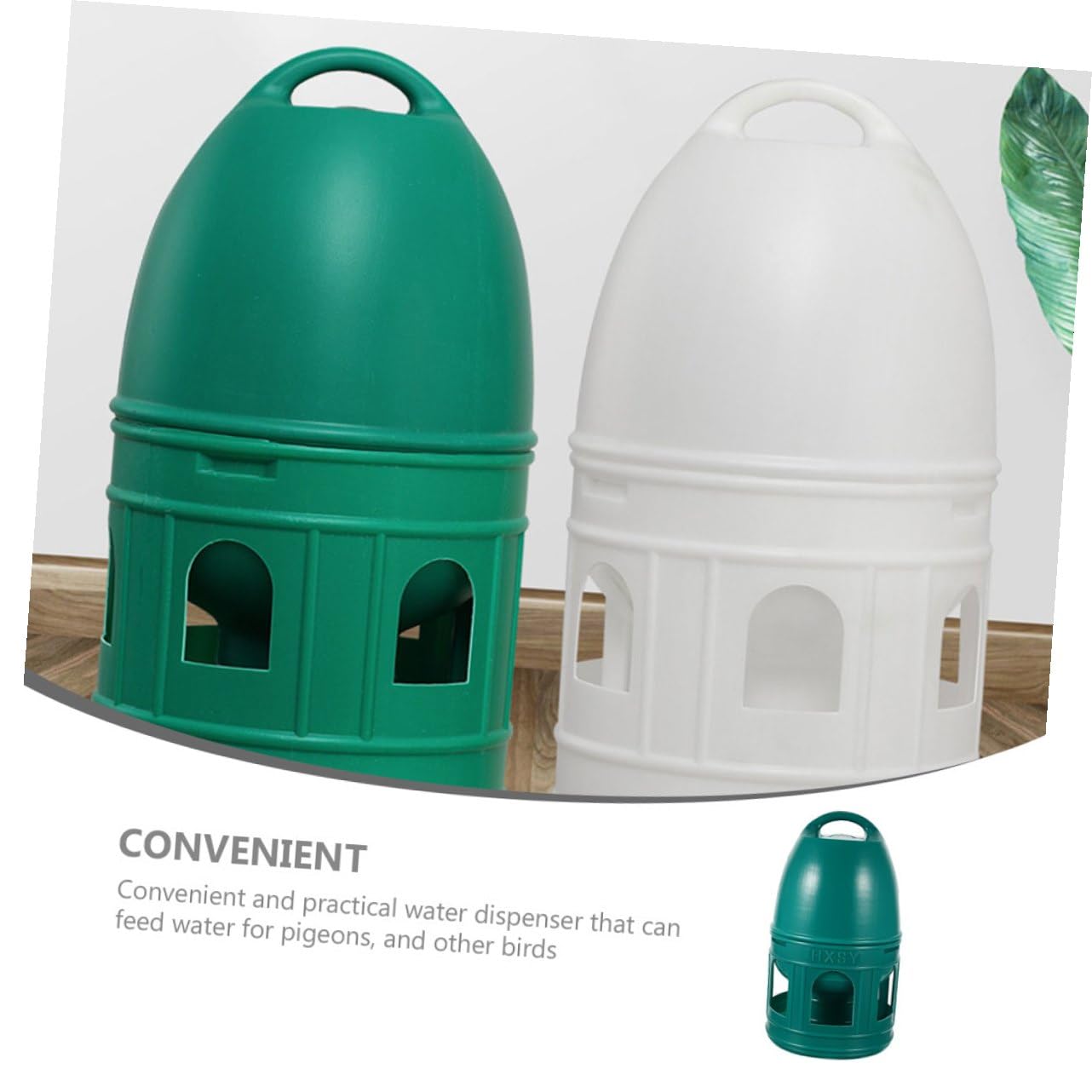 Abreuvoir à Oiseaux Rond Vert 10 L en Plastique, Démontable | Pratique et Facile à Nettoyer, pour Pigeon et Volière Familiale, Accessoire Cage Oiseaux