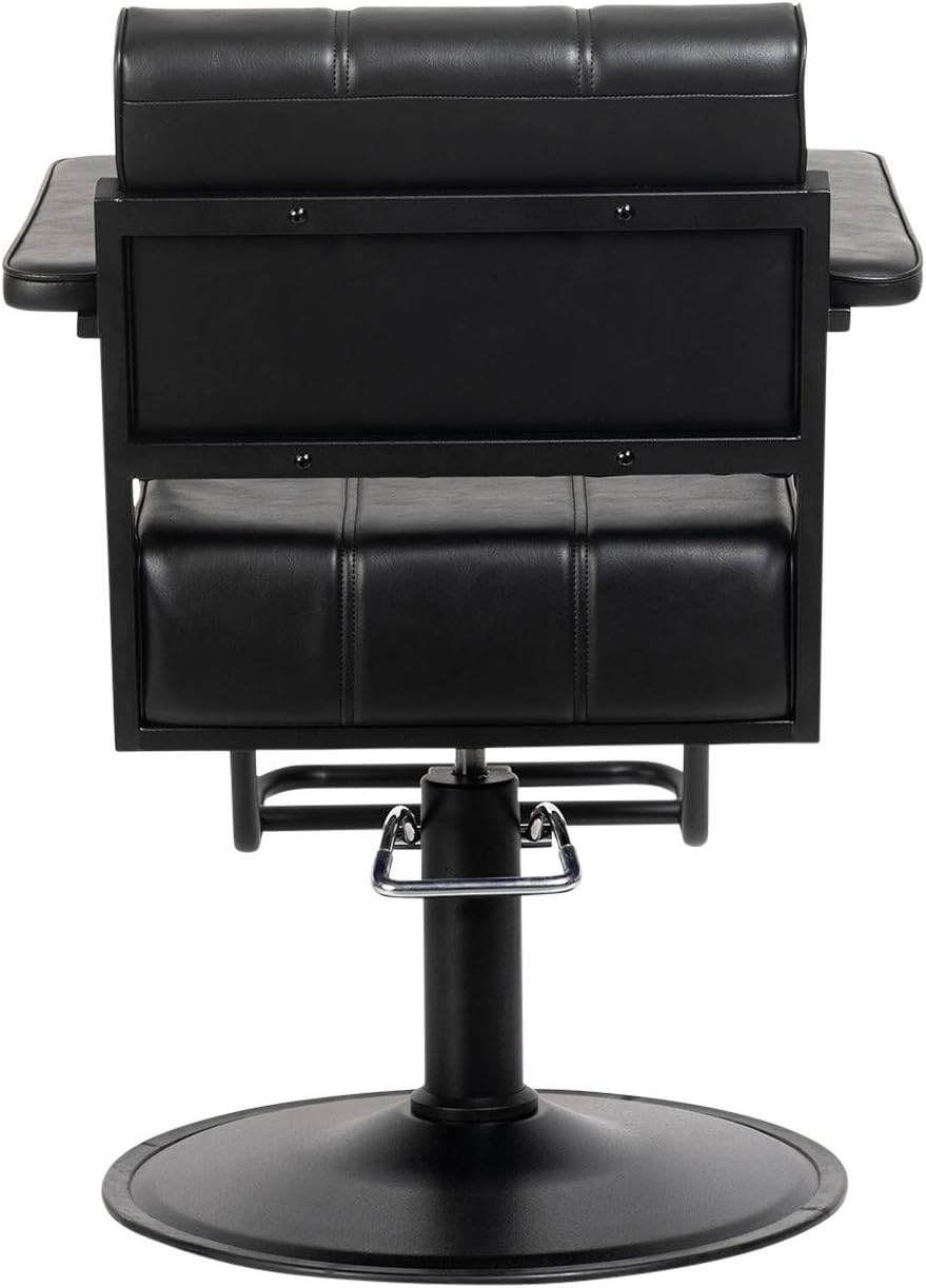 Buy-Rite Obsidian Styling Chair for Professional Salons & Spas, Premium Vinyl with Detailed Tufting, Extra-Wide Seat, Lower Leg Support Cushion, Steel Frame, NIN-5502 : Beauty & Personal Care