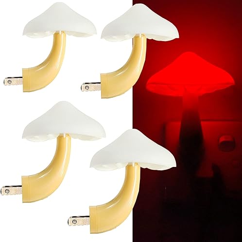 Miniatura 7 de AUSAYE Paquete de 4 luces nocturnas enchufables, luz de hongo, luces nocturnas LED para niños, adultos, dormitorio, baño, pasillo, escaleras