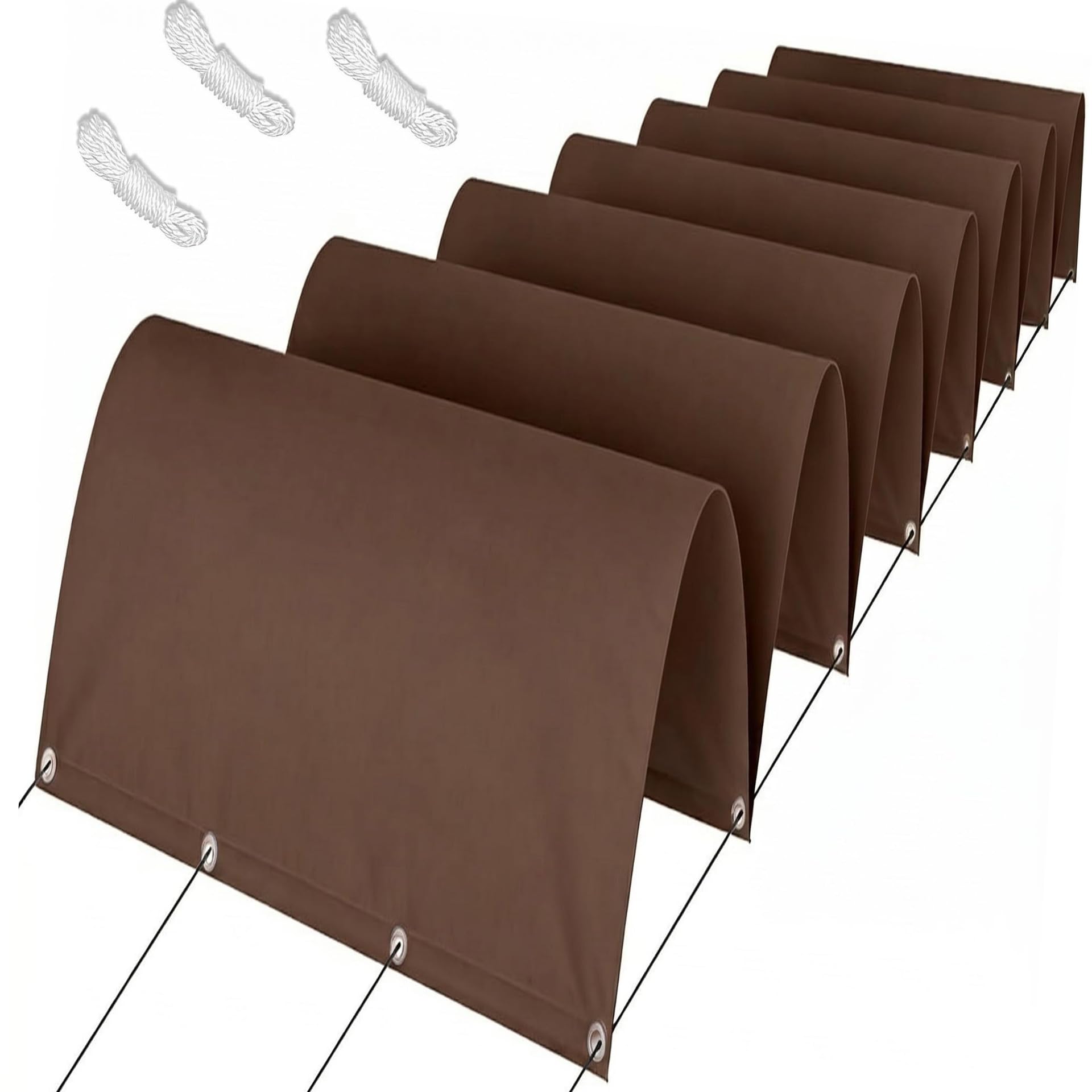 Voile d'ombrage rétractable marron 70x430 pour pergola