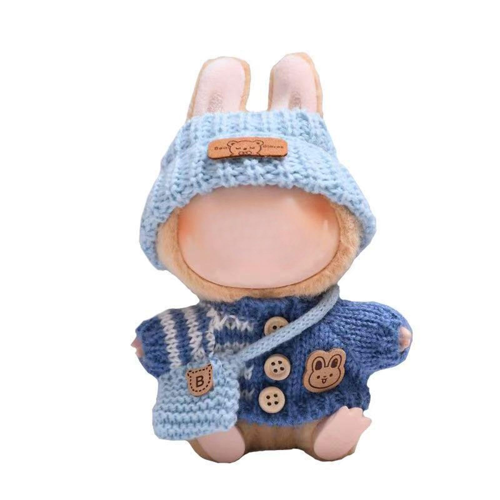 Plush Doll Clothes for Labubu 6.7 Inches Clothes Compatible with Labubu 17CM Doll Clothes Sets for Labubu Dolls Accessories for Gifts 3 Piece Suit (No