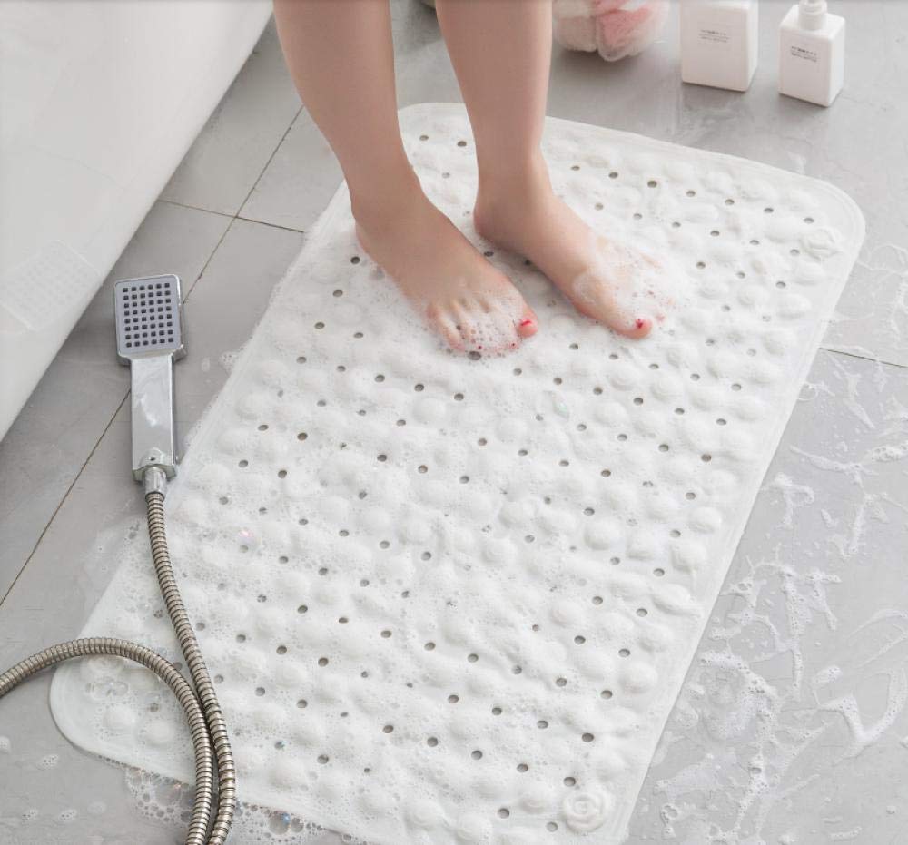 Antypoślizgowa antypoślizgowa mata pod prysznic kwadrant trwała PCW efekt bąbelkowy antybakteryjny mocny uchwyt 80 cm x 80 cm (niebieski)