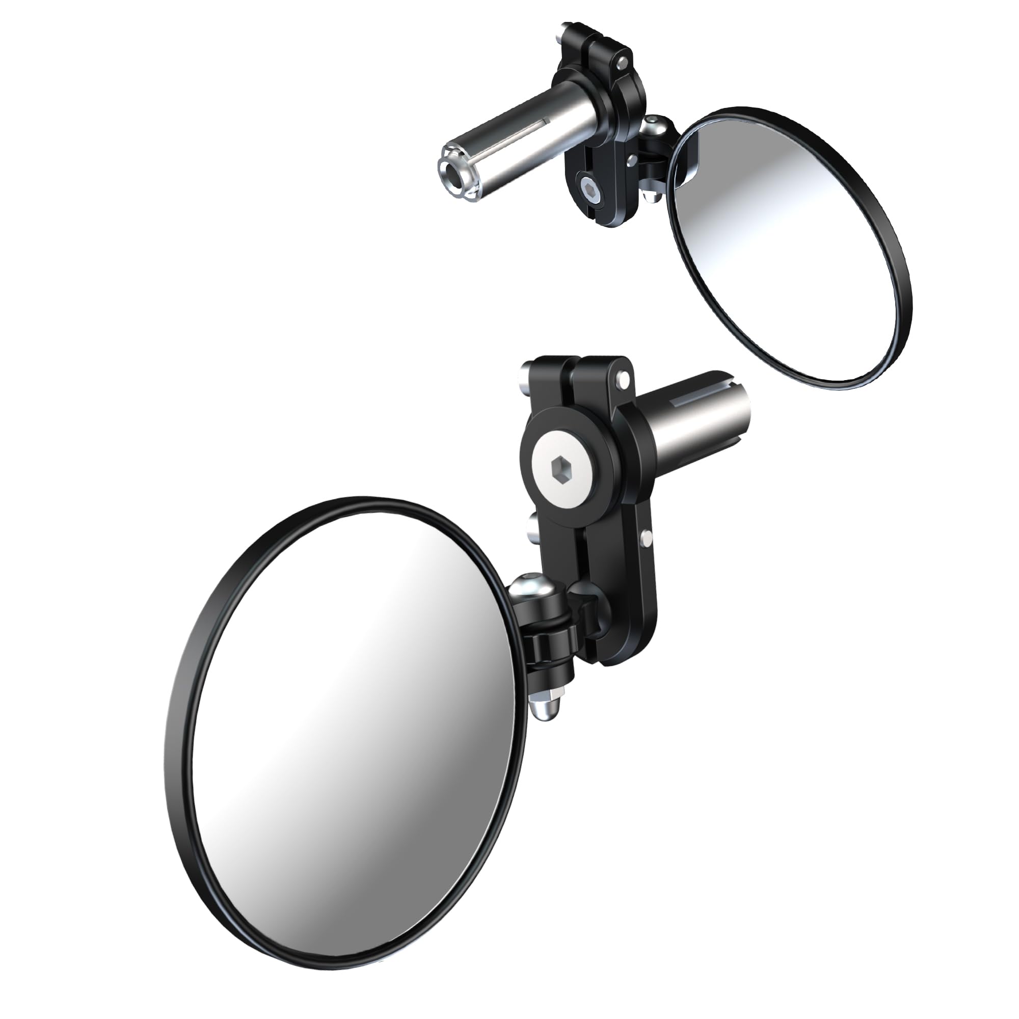 Oxford Black Fold-Away Bar End Mirrors - Set