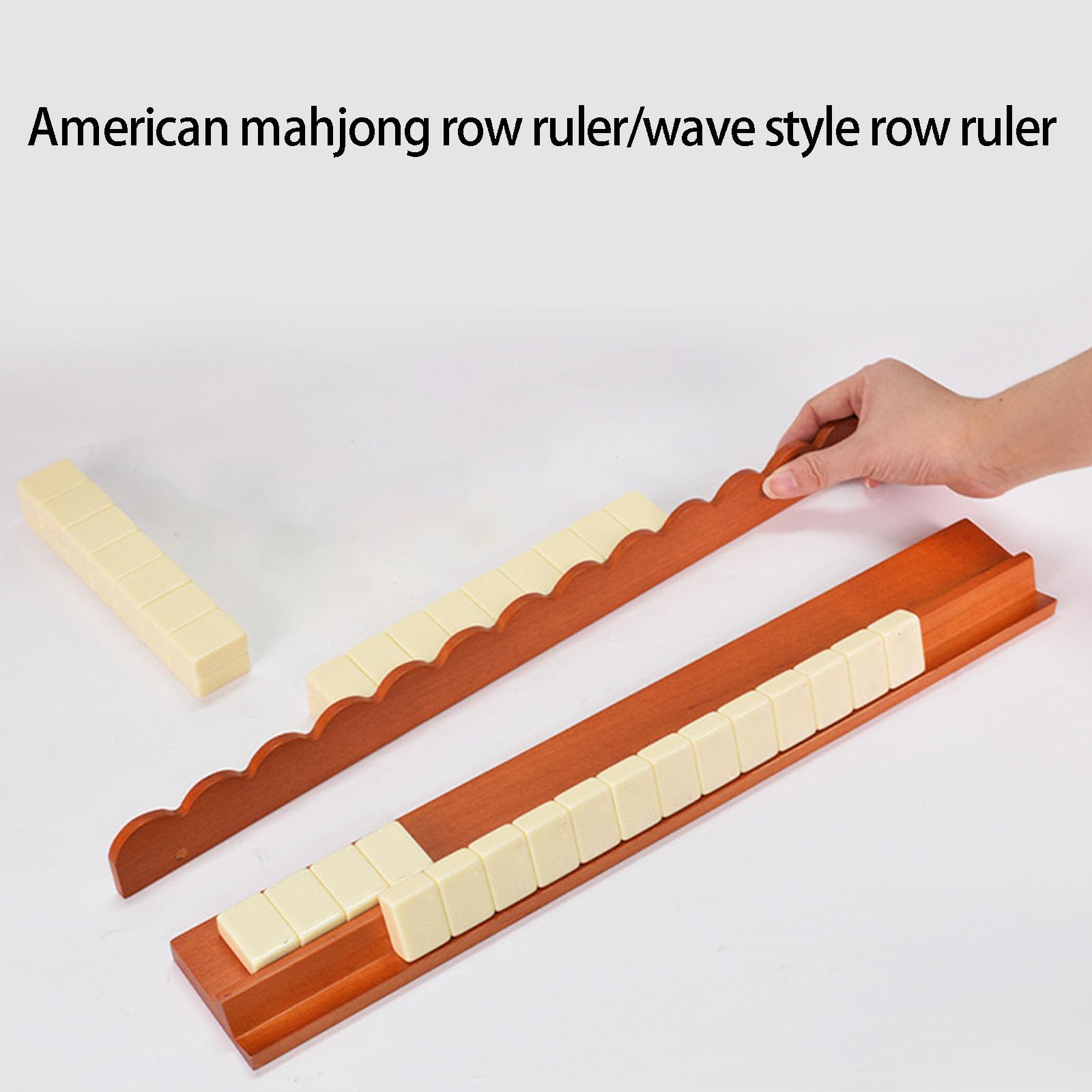 Pratico supporto per piastrelle Mahjong da 43,2 cm, con spintore e attraente design ondulato, per riunioni di famiglia