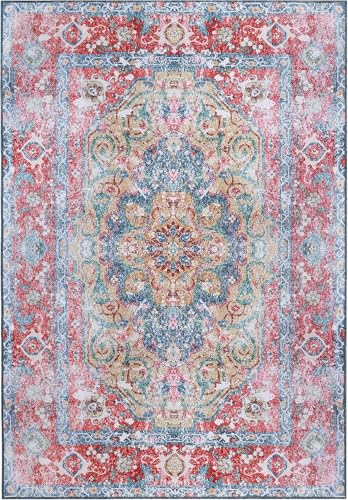 Tapis d'intérieur lavable bohème chic doux pour salon