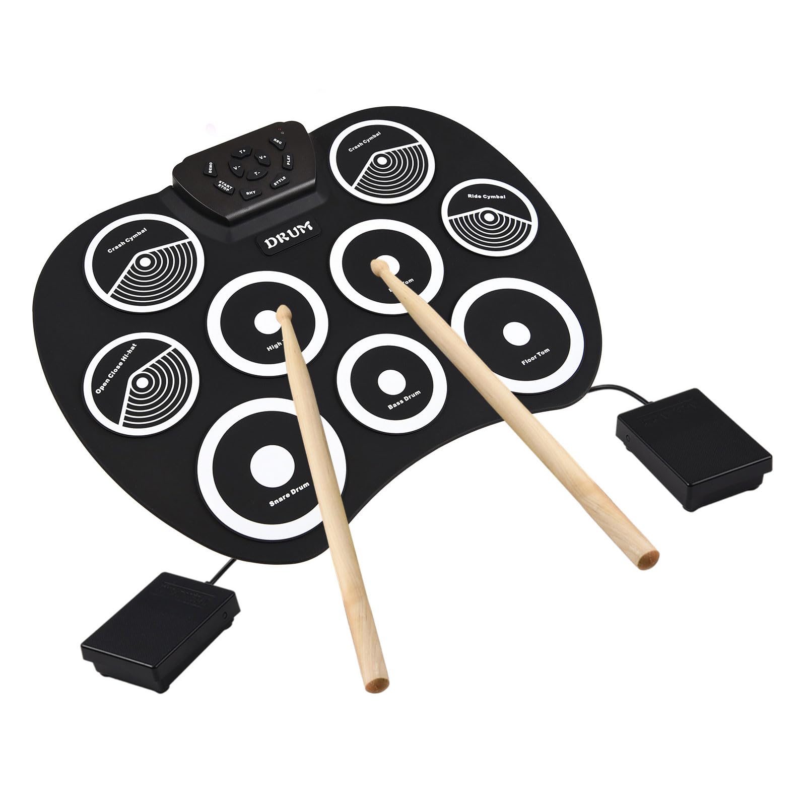 Amazon.co.jp: 電子ドラムセット ハンドロールドラムセット 9パッド 
