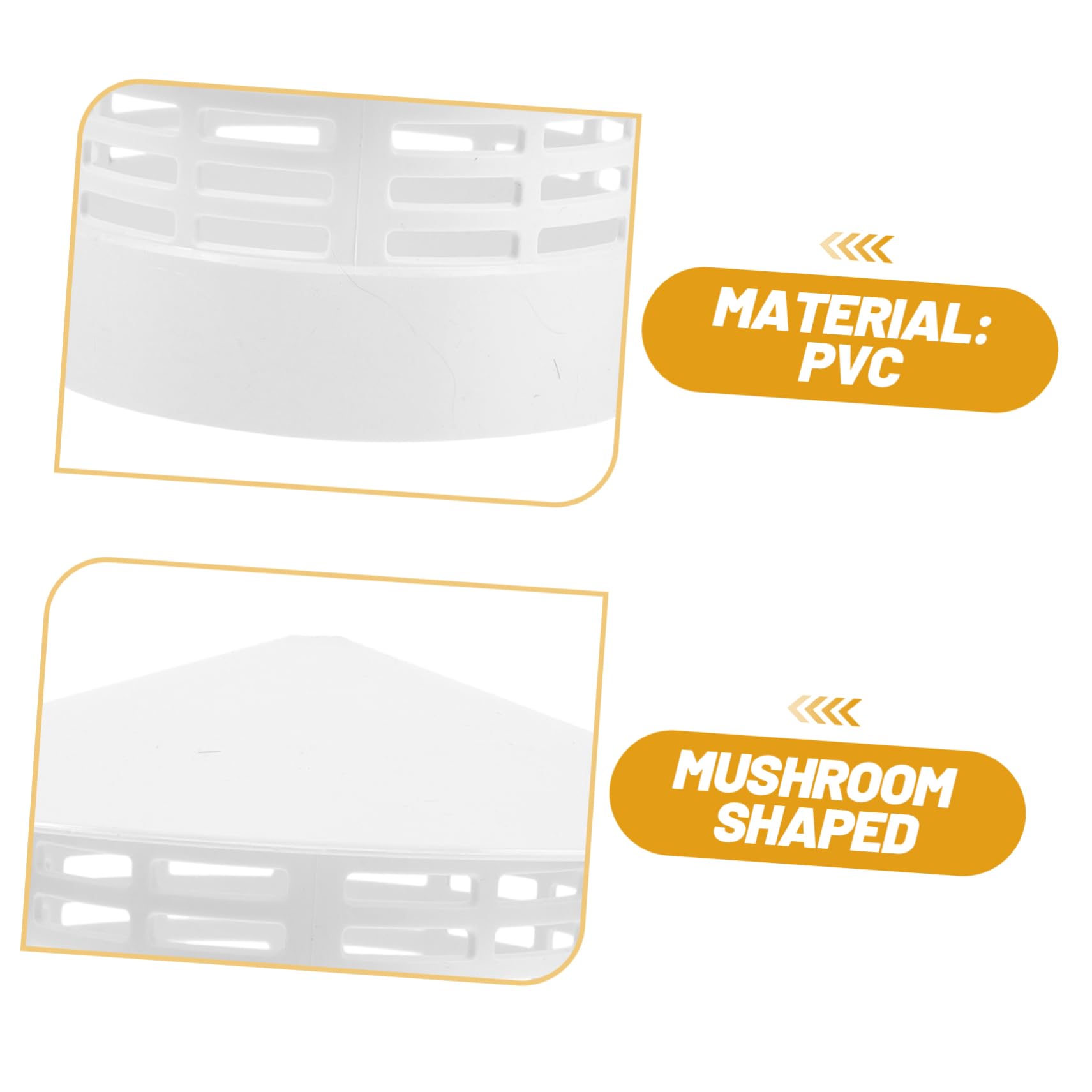 Cappello Terminale Antivento per Sfiato del Tetto, Copertura Antipioggia in PVC Bianco, Forma a Fungo, Resistente al Freddo