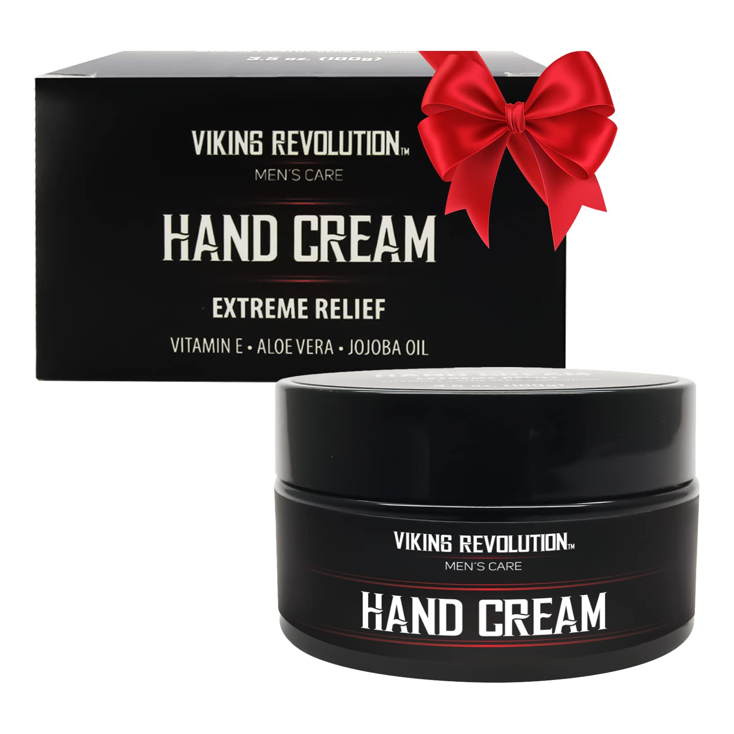 Viking Revolution Men's Hand Cream - Repair Cream for Dry, Cracked Hands - Aloe Vera Treatment with Vitamin E (3.5oz)