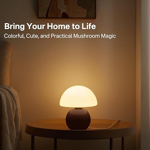 Miniatura 2 de Lámpara de mesa con forma de hongo para dormitorio, mesita de noche, lámparas pequeñas para sala de estar, decoración de hongos, lindas lámparas