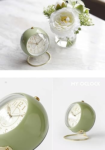 Miniatura 8 de SHISEDECO Reloj de mesa pequeño, reloj despertador de mesa clásico sin tictac con luz de fondo, funciona con pilas, reloj de astronauta con vidrio