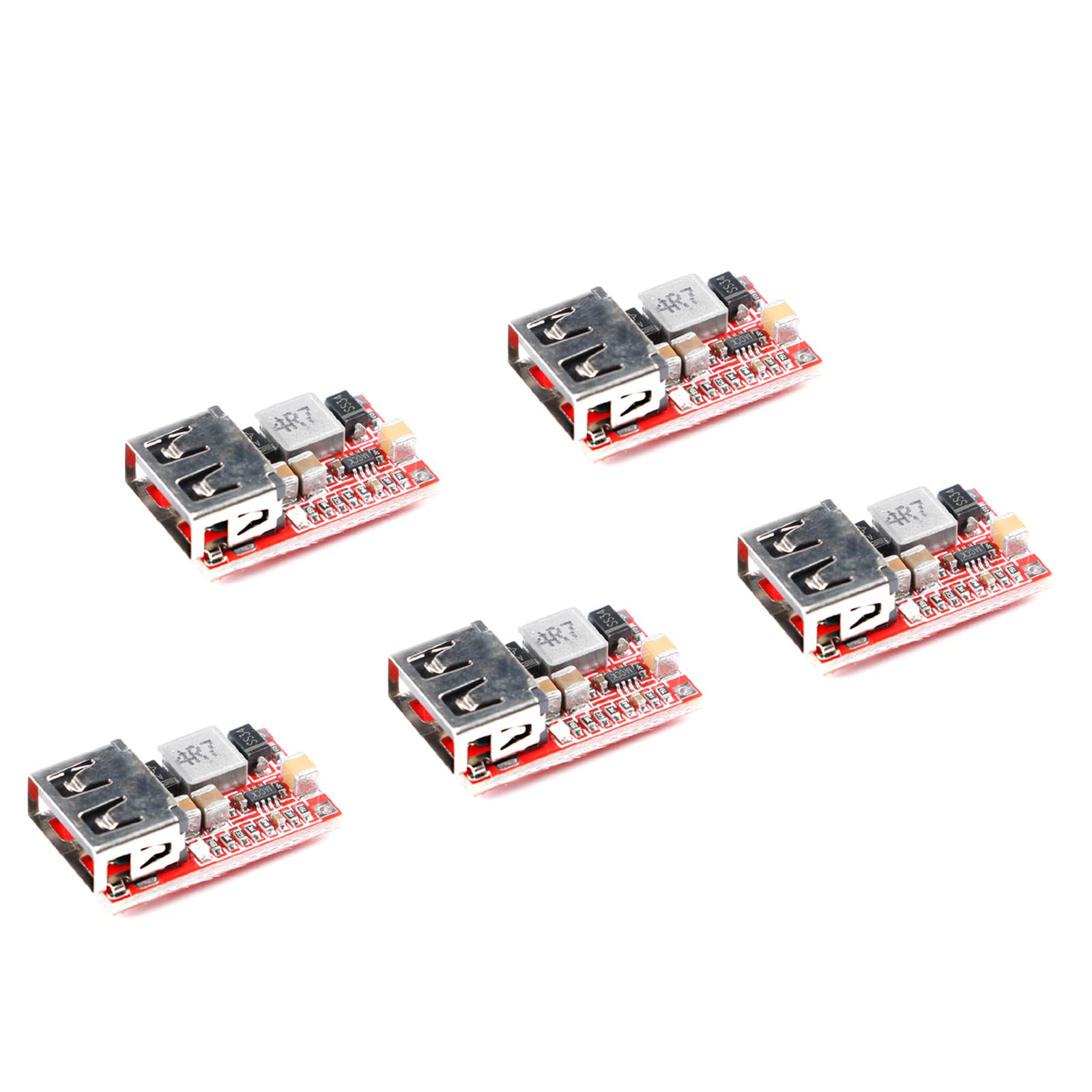 JESSINIE 5pcs DC-DC Buck Step Down Converter 6-24V to 5V 3A USB Step Down Module Efficiency 97.5% Power Adapter for Car Power USB Mobile Phone Charger