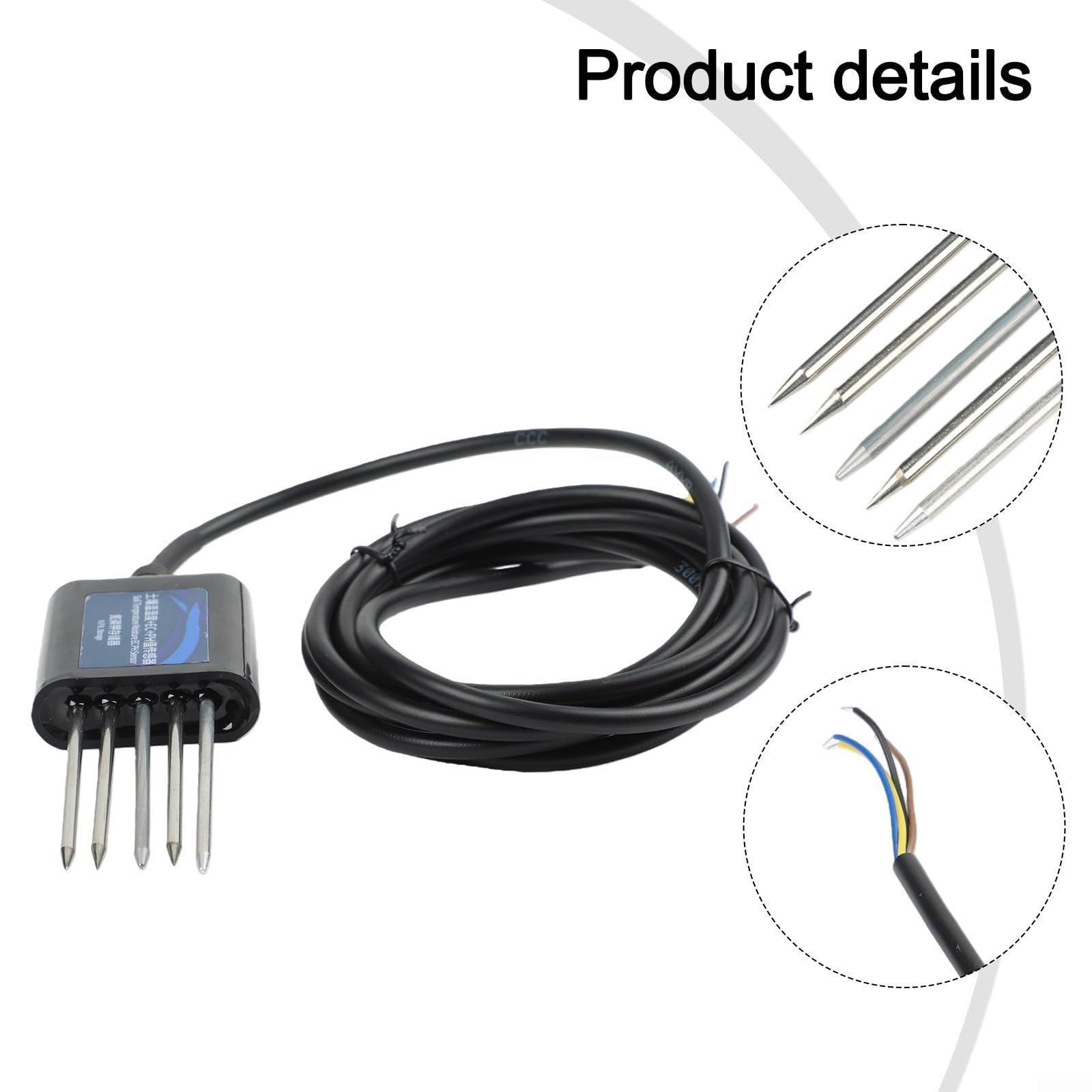 Testeur de pH numérique de sol avec sonde de conductivité et d'humidité pour analyse des nutriments pour serre, jardin, ferme, terre ferme, étanchéité IP68 (7 en 1)