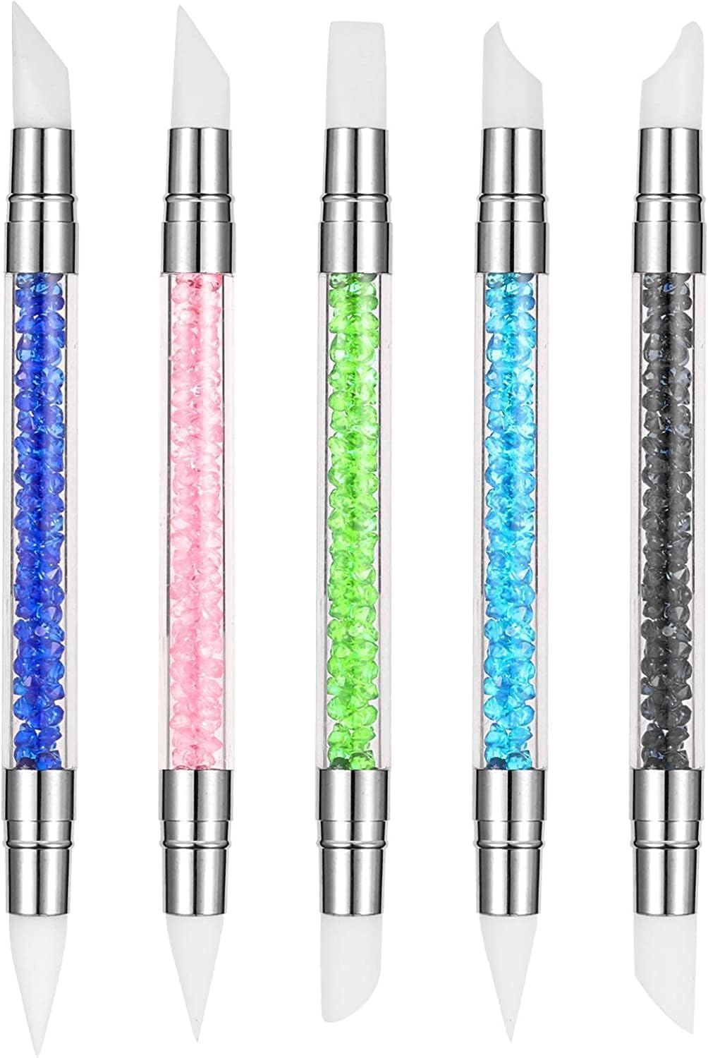 MKSL 5Pcs Silicone Brush For Nail Art Silicone Tools For Nails Silicone Rhinestone Nail Polish Carving Pen Silicone Head Nail Art Brushes-image-31