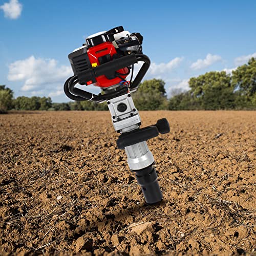 Gas Powered Piledriver 2-Stroke 36.2CC 900W T-Post Driver Pile Driver Power Hammer Drills w/ 2PCS Post Driving Head Fence Post Hole Digger Post Driver Pole Pounder Garden Fencing Tool