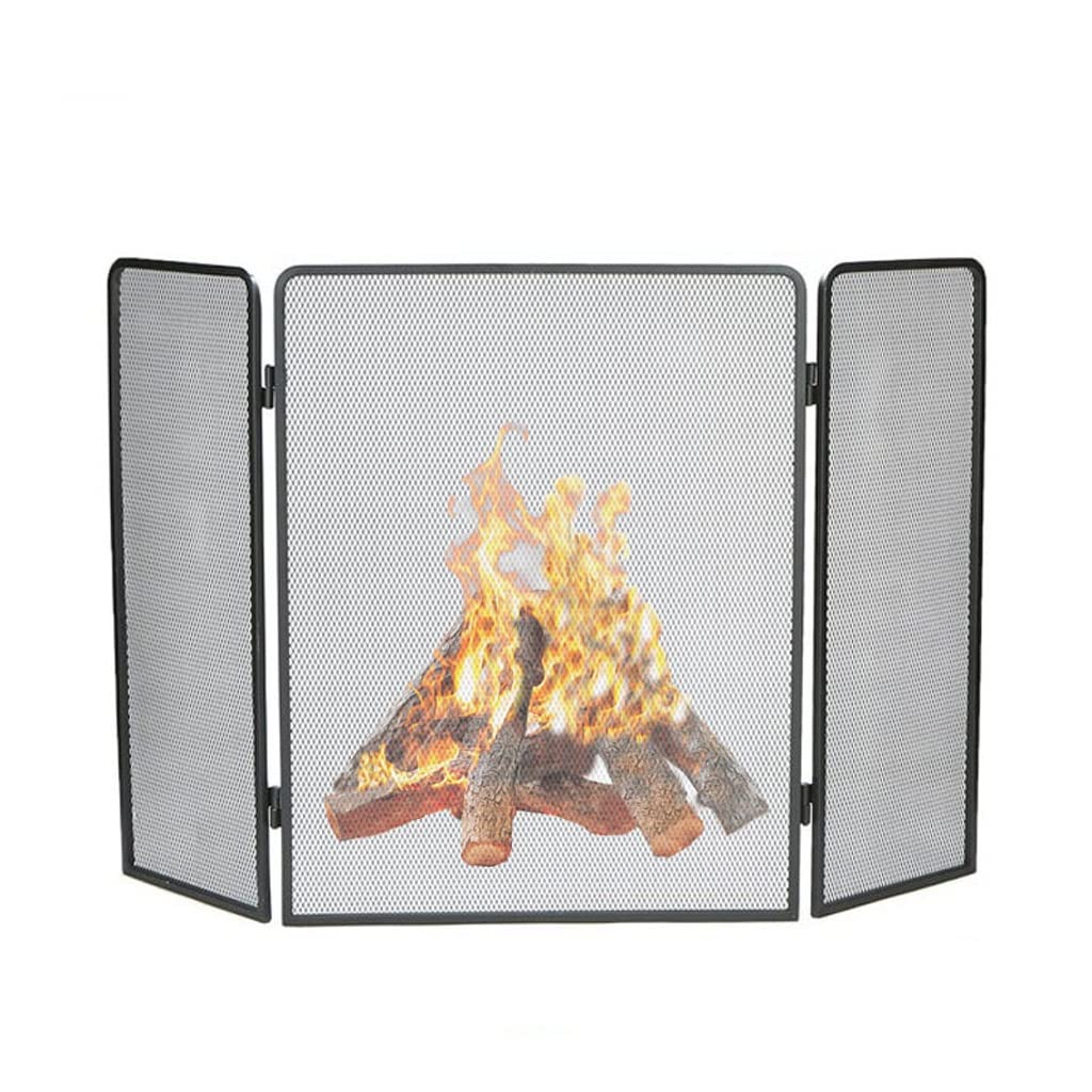 Schermi per Caminetti di Guardia Schermo Semplice e camino moderno con Net tre volte domestica semplice camino decorazioni Partition Spark Guardrail fuoco di copertura pieghevole Accessori per Caminet