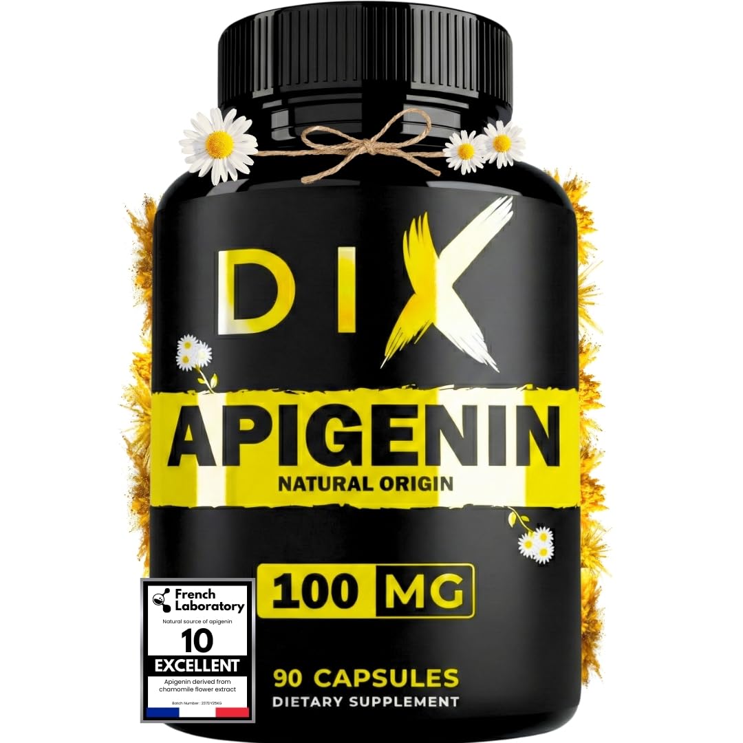 Apigenina Pura ✦ Extracto de Manzanilla ✦ Relajación & Sueño Reparador ✦ Antioxidante & Longevidad ✦ Potencia el NAD+ ✦ 100% Natural & Sin Aditivos ✦ Empresa Francesa ✦