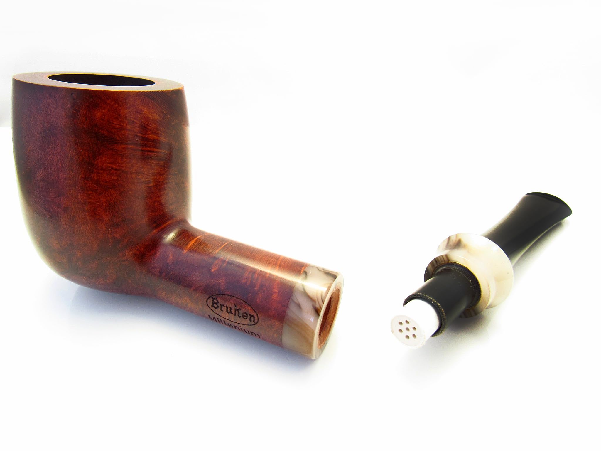Pipa de tabaco de madera hecha a mano "Billar" diseñada para fumadores de pipa y caja (Millenium Morvedre)