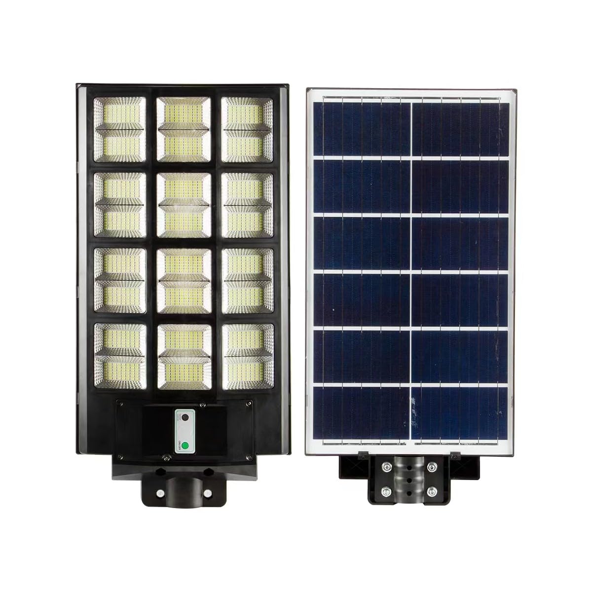 JANDEI - Lampione solare, potente 4000 lumen, con sensore di movimento, telecomando incluso, luce bianca fredda 6000k, faretto solare, luce per giardino, patio (palo incluso)