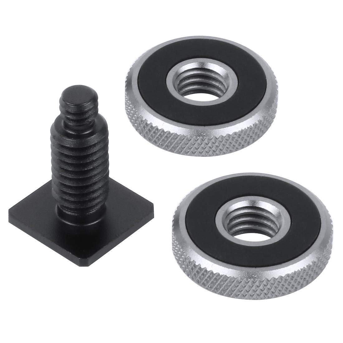 NovelGoal 3/8 to 1/4 Double Hot Shoe Mounts Dual Cold Shoe Mount for Mic/Light Connection for Hero 13 and Hero Actinon Camera (Silver)