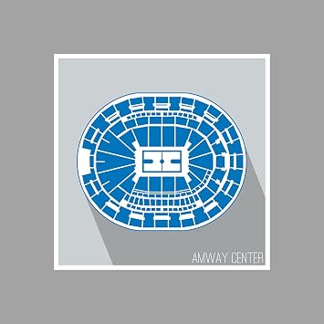 Orlando - Amway Center - Basketball Seating Map - 18x18 Matte Poster Print Wall Art